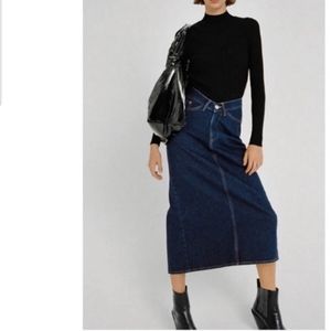 NWT Zara denim midi skirt